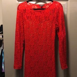 Red lace dress